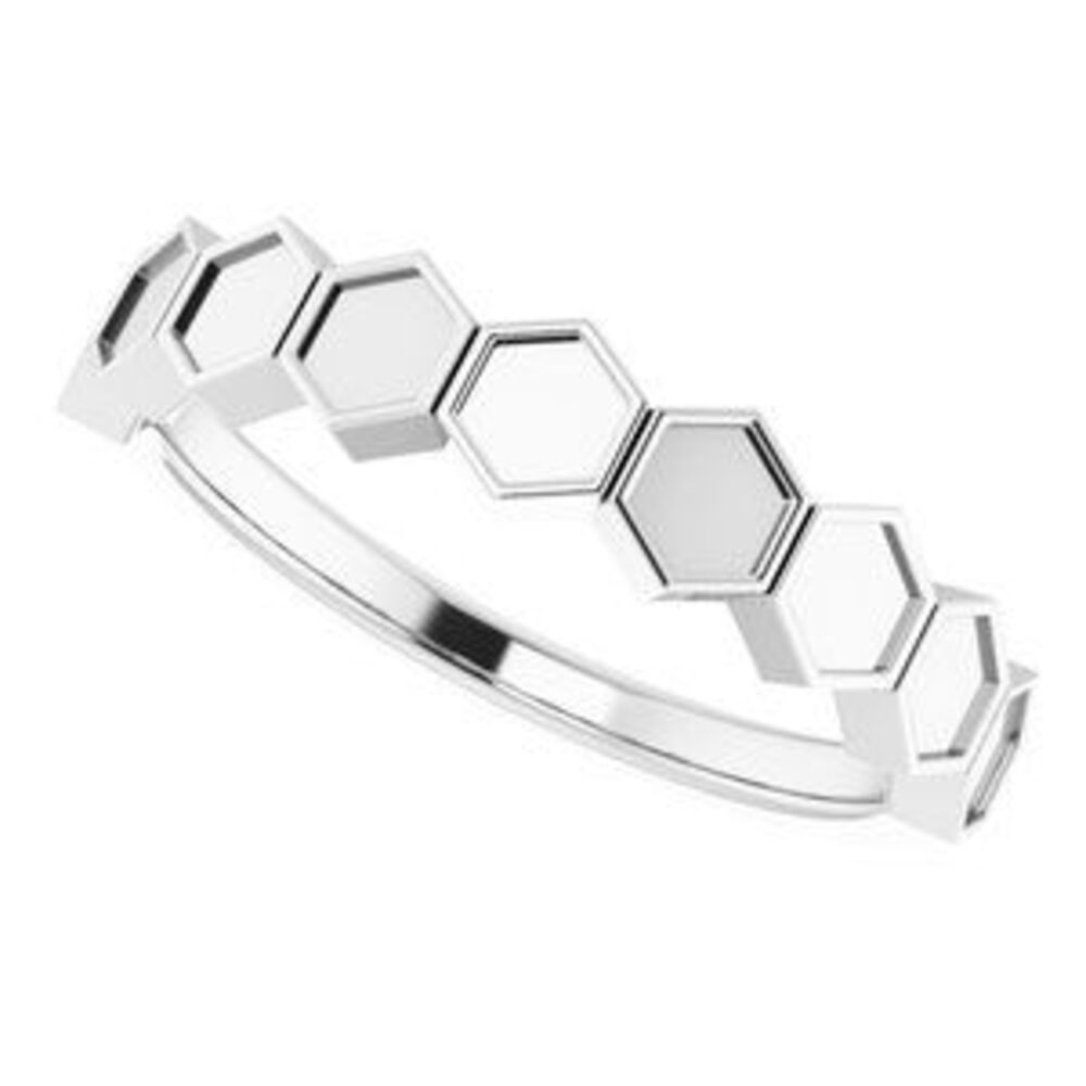 Sterling Silver Stackable Geometric Ring - image 5